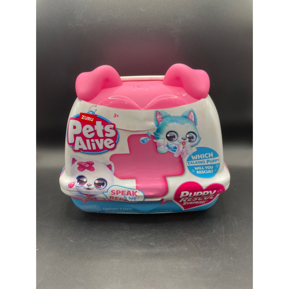 ZURU Pets Alive Puppy Rescue Surprise Talking Electronic Pet Mystery Pack Pink